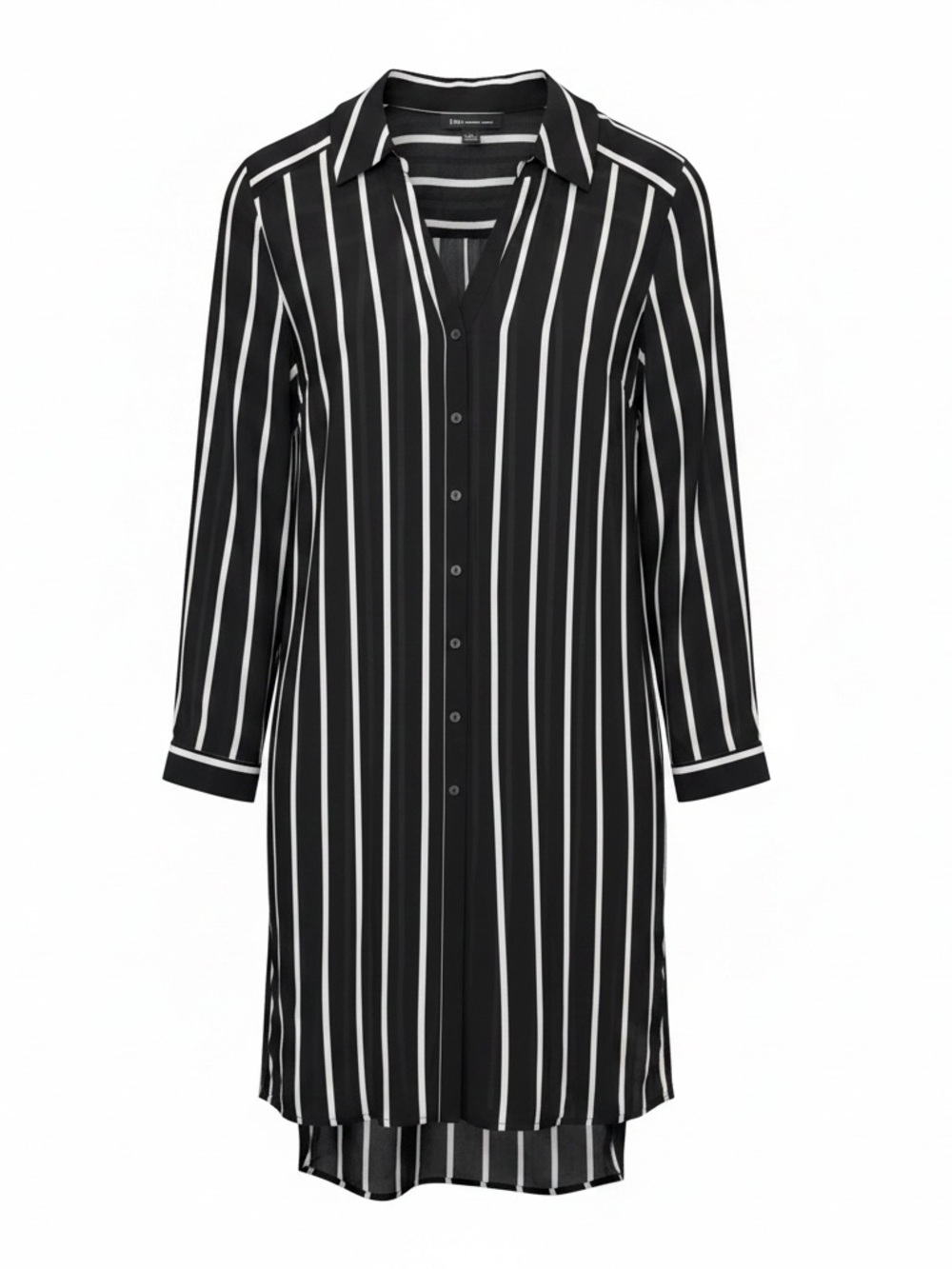 INC International Concepts Black and White Striped Shirt Dress NWT L